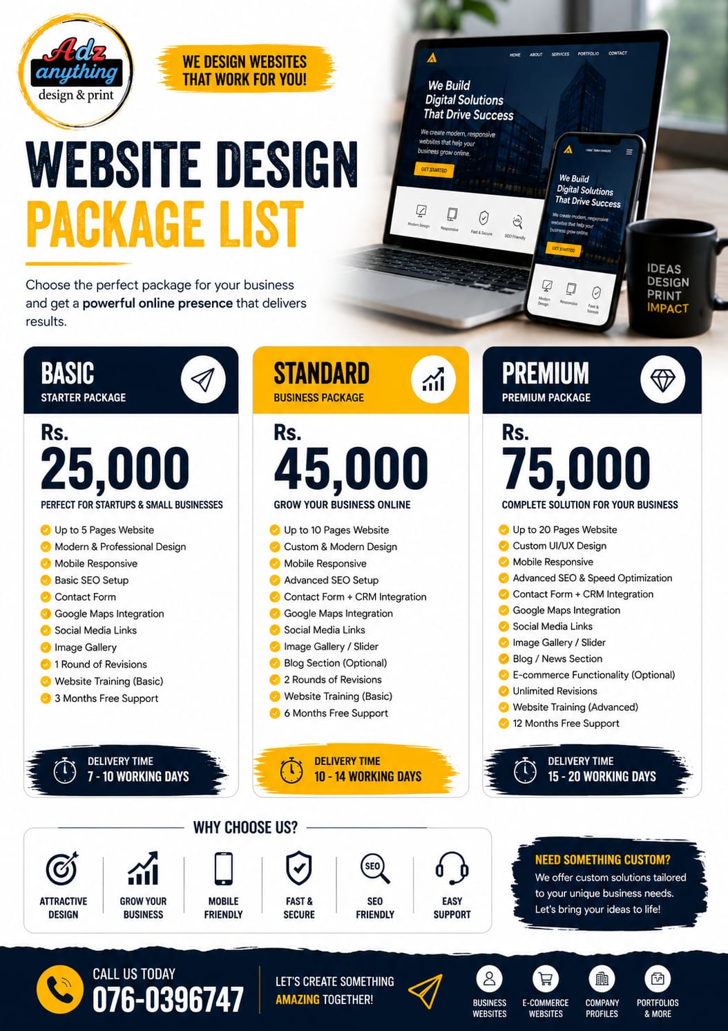 Web Design Package List Image